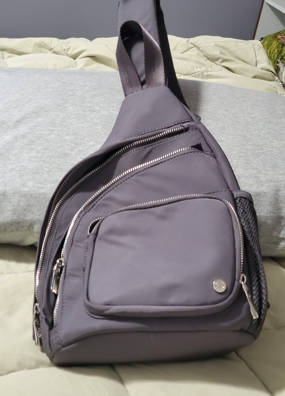 House Of Harlem 1960 Gray Sling Backpack Crossbody Chest Bag Travel Daypack